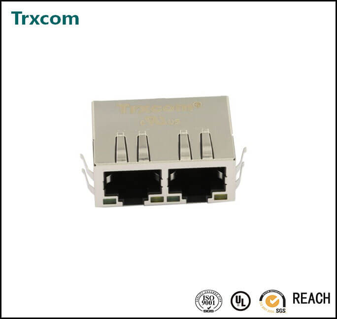 10/100M Tab Down 21.10mm 1x2 RJ45 TRJ26203ADNL